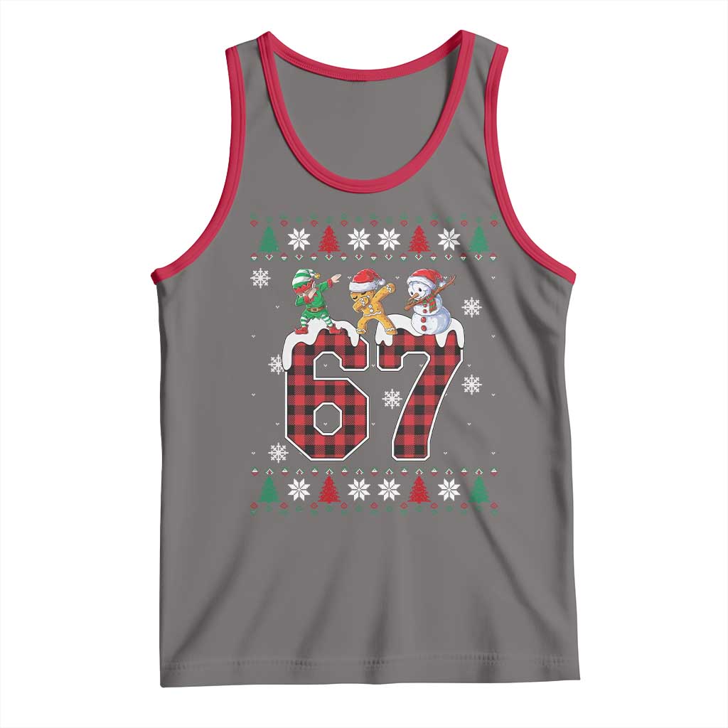 Funny Gen Z Alpha Ugly Xmas Gift Tank Top Gingerbread Snowman Elf Dabbing - Wonder Print Shop