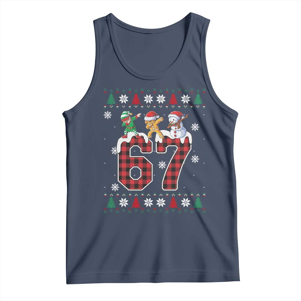 Funny Gen Z Alpha Ugly Xmas Gift Tank Top Gingerbread Snowman Elf Dabbing - Wonder Print Shop