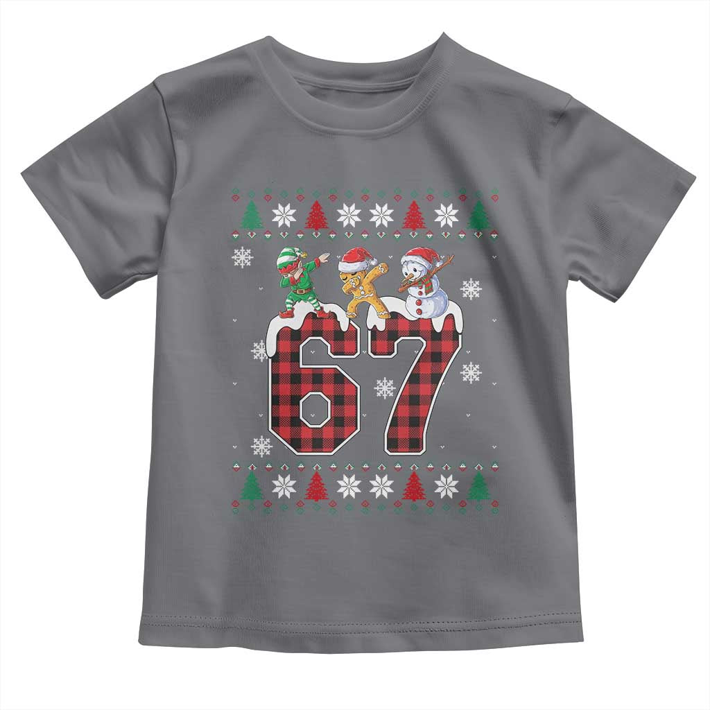 Funny Gen Z Alpha Ugly Xmas Gift Toddler T Shirt Gingerbread Snowman Elf Dabbing - Wonder Print Shop