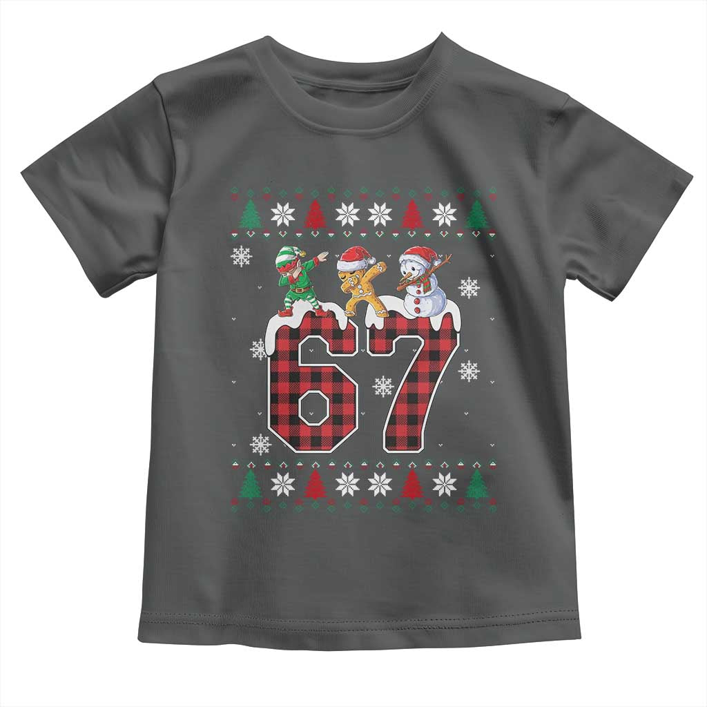 Funny Gen Z Alpha Ugly Xmas Gift Toddler T Shirt Gingerbread Snowman Elf Dabbing - Wonder Print Shop