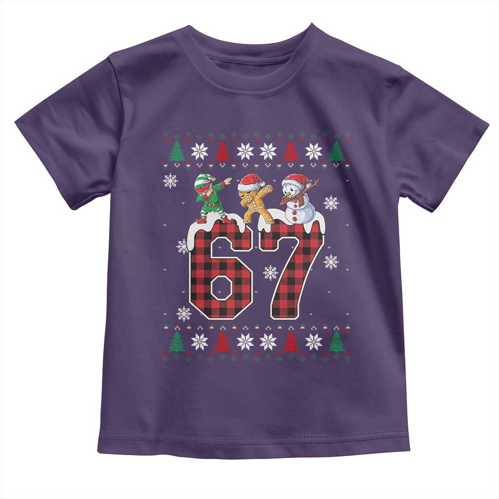 Funny Gen Z Alpha Ugly Xmas Gift Toddler T Shirt Gingerbread Snowman Elf Dabbing - Wonder Print Shop