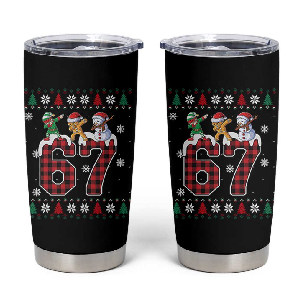 Funny Gen Z Alpha Ugly Xmas Gift Tumbler Cup Gingerbread Snowman Elf Dabbing - Wonder Print Shop