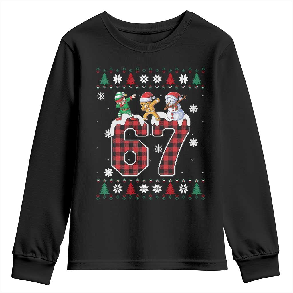 Funny Gen Z Alpha Ugly Xmas Gift Youth Sweatshirt Gingerbread Snowman Elf Dabbing - Wonder Print Shop