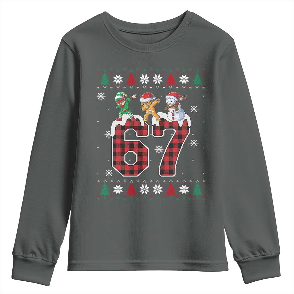 Funny Gen Z Alpha Ugly Xmas Gift Youth Sweatshirt Gingerbread Snowman Elf Dabbing - Wonder Print Shop