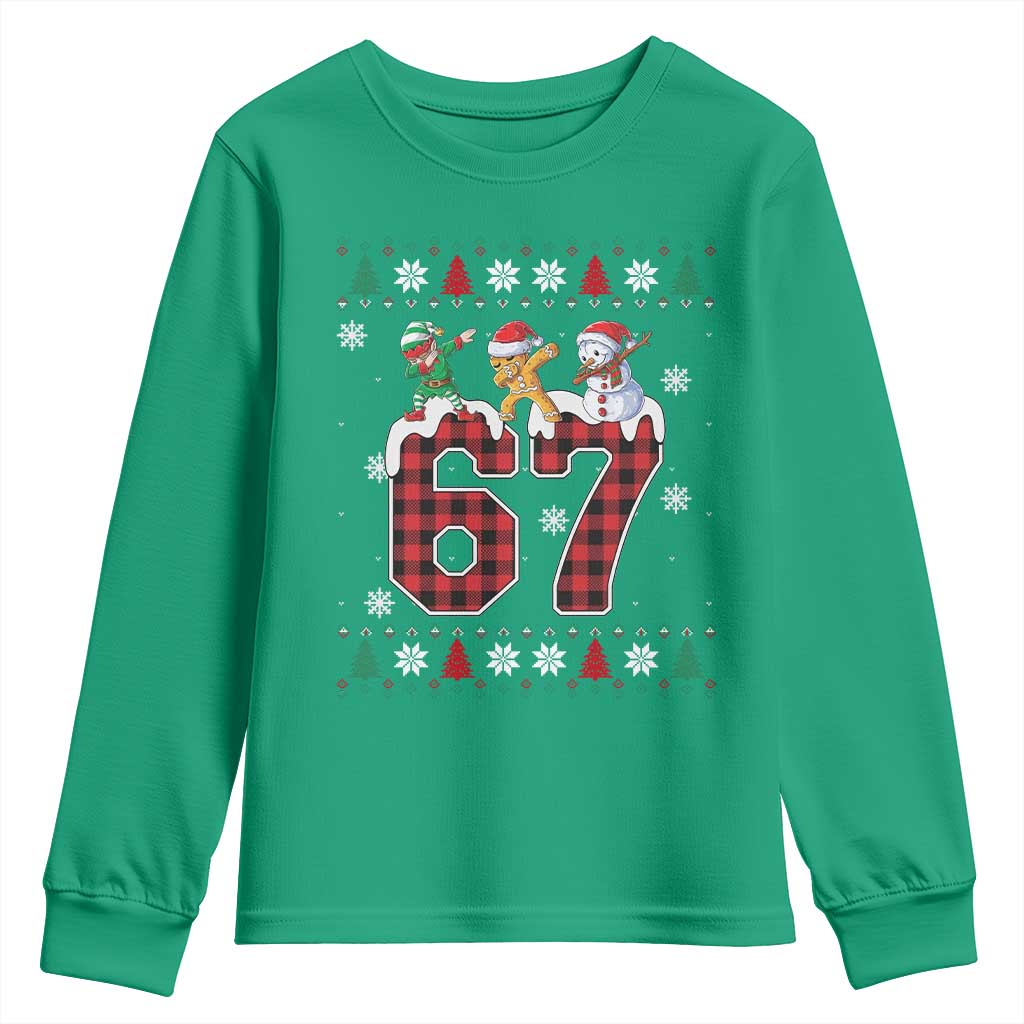 Funny Gen Z Alpha Ugly Xmas Gift Youth Sweatshirt Gingerbread Snowman Elf Dabbing - Wonder Print Shop