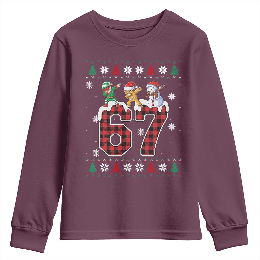 Funny Gen Z Alpha Ugly Xmas Gift Youth Sweatshirt Gingerbread Snowman Elf Dabbing - Wonder Print Shop