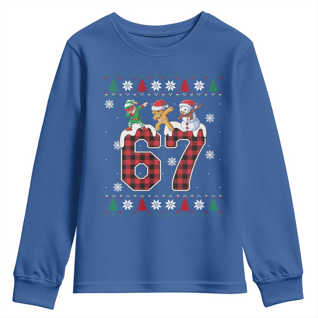 Funny Gen Z Alpha Ugly Xmas Gift Youth Sweatshirt Gingerbread Snowman Elf Dabbing - Wonder Print Shop