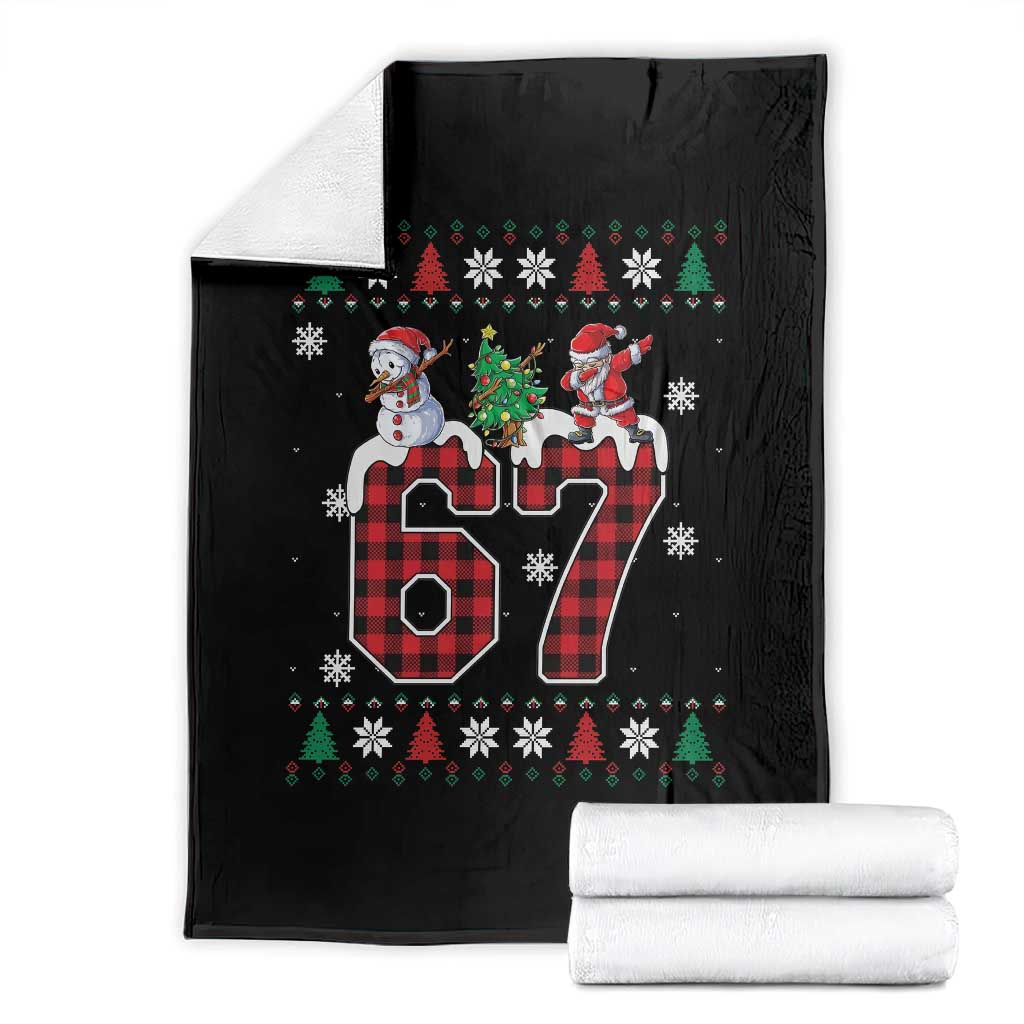 Six Seven Meme Snowman Santa Dab Throw Blanket Funny Christmas Ugly Sweater Gift - Wonder Print Shop