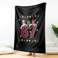 Six Seven Meme Snowman Santa Dab Throw Blanket Funny Christmas Ugly Sweater Gift - Wonder Print Shop
