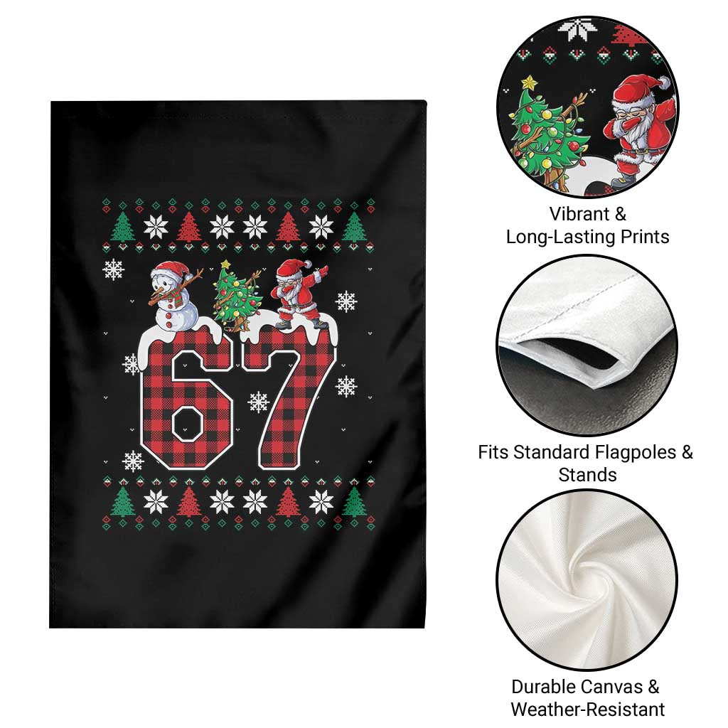 Six Seven Meme Snowman Santa Dab Garden Flag Funny Christmas Ugly Sweater Gift - Wonder Print Shop