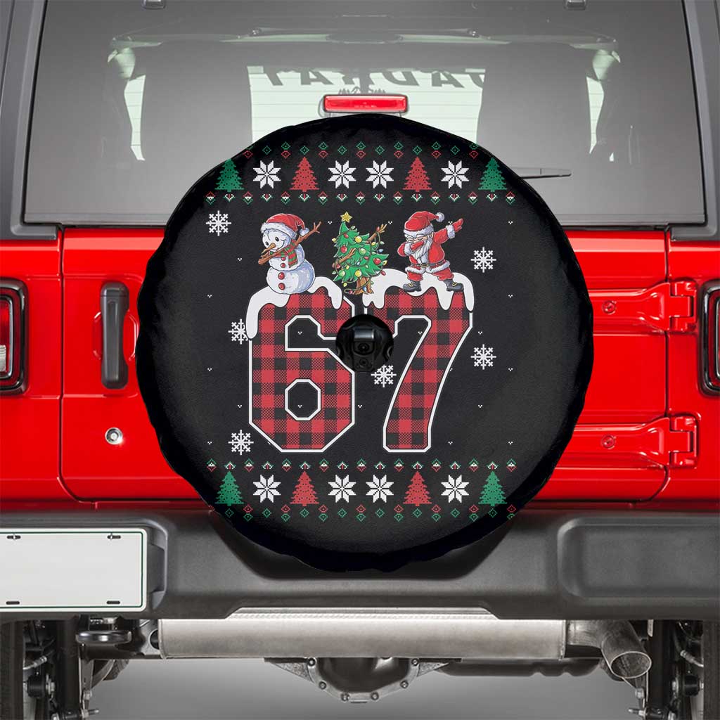 Six Seven Meme Snowman Santa Dab Spare Tire Cover Funny Christmas Ugly Sweater Gift - Wonder Print Shop
