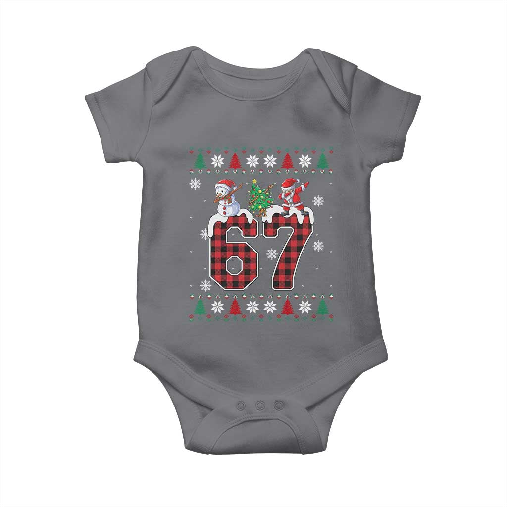 Six Seven Meme Snowman Santa Dab Baby Onesie Funny Christmas Ugly Sweater Gift - Wonder Print Shop