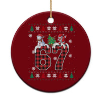 Six Seven Meme Snowman Santa Dab Ceramic Ornament Funny Christmas Ugly Sweater Gift - Wonder Print Shop