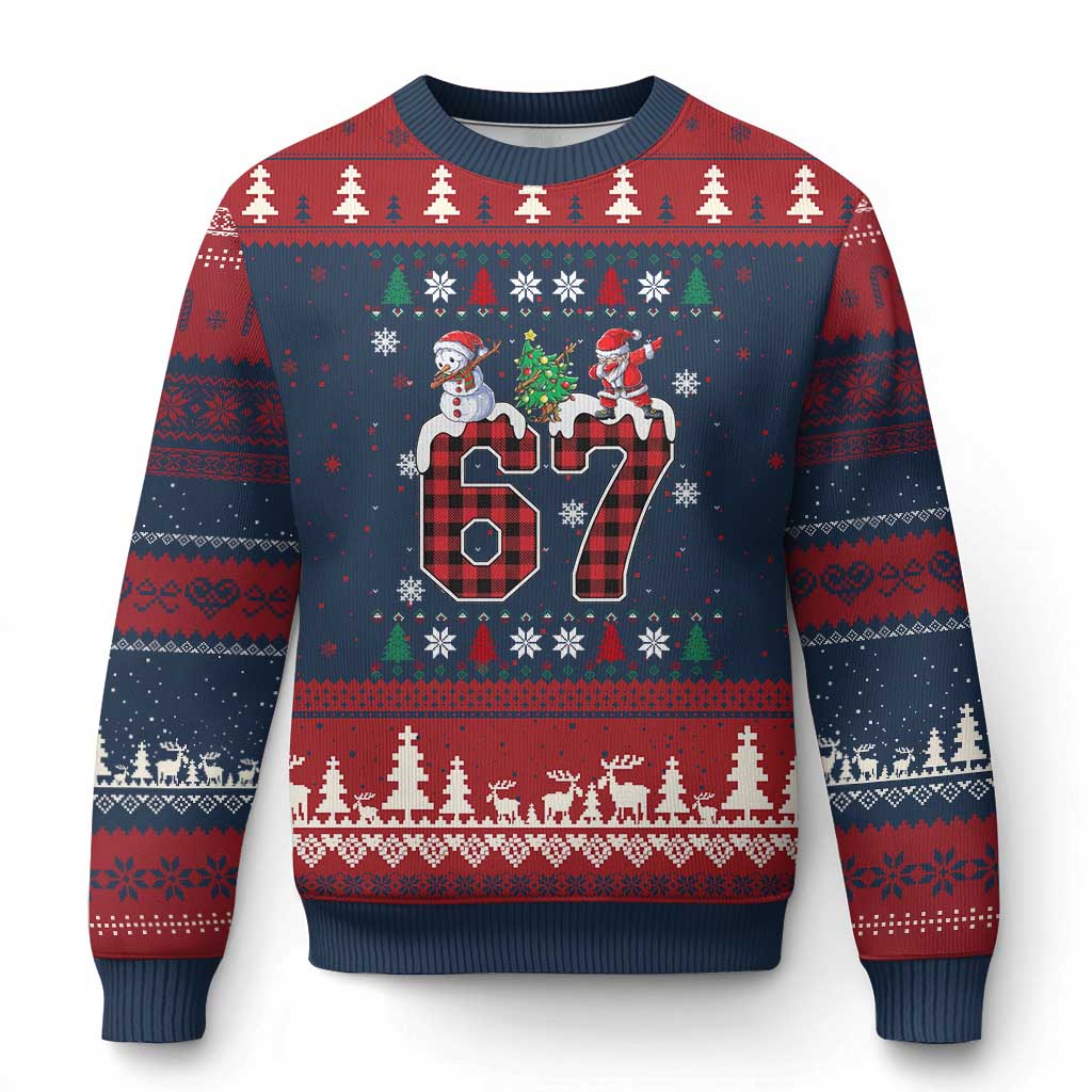 Six Seven Meme Snowman Santa Dab Ugly Christmas Sweater Funny Xmas Ugly Sweater Gift - Wonder Print Shop