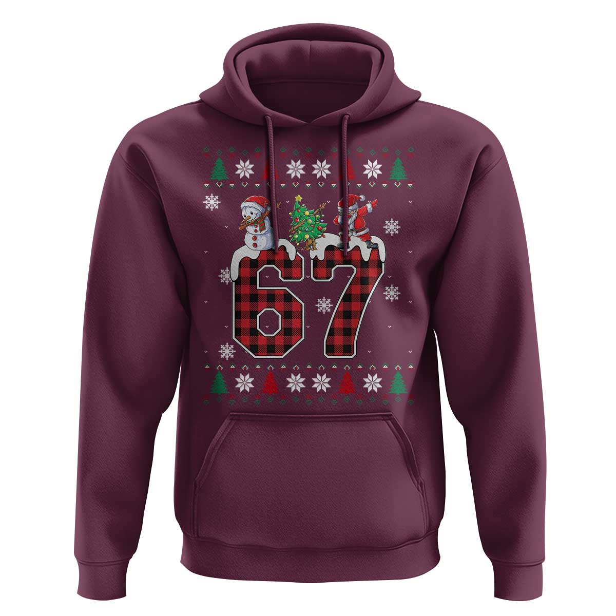 Six Seven Meme Snowman Santa Dab Hoodie Funny Christmas Ugly Sweater Gift - Wonder Print Shop