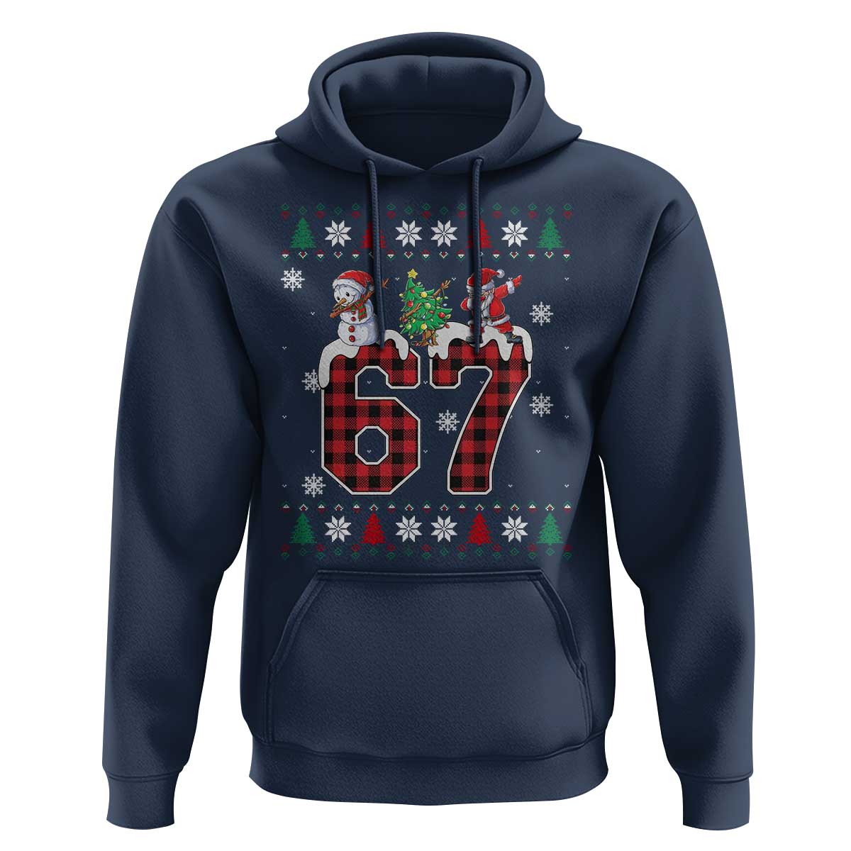 Six Seven Meme Snowman Santa Dab Hoodie Funny Christmas Ugly Sweater Gift - Wonder Print Shop