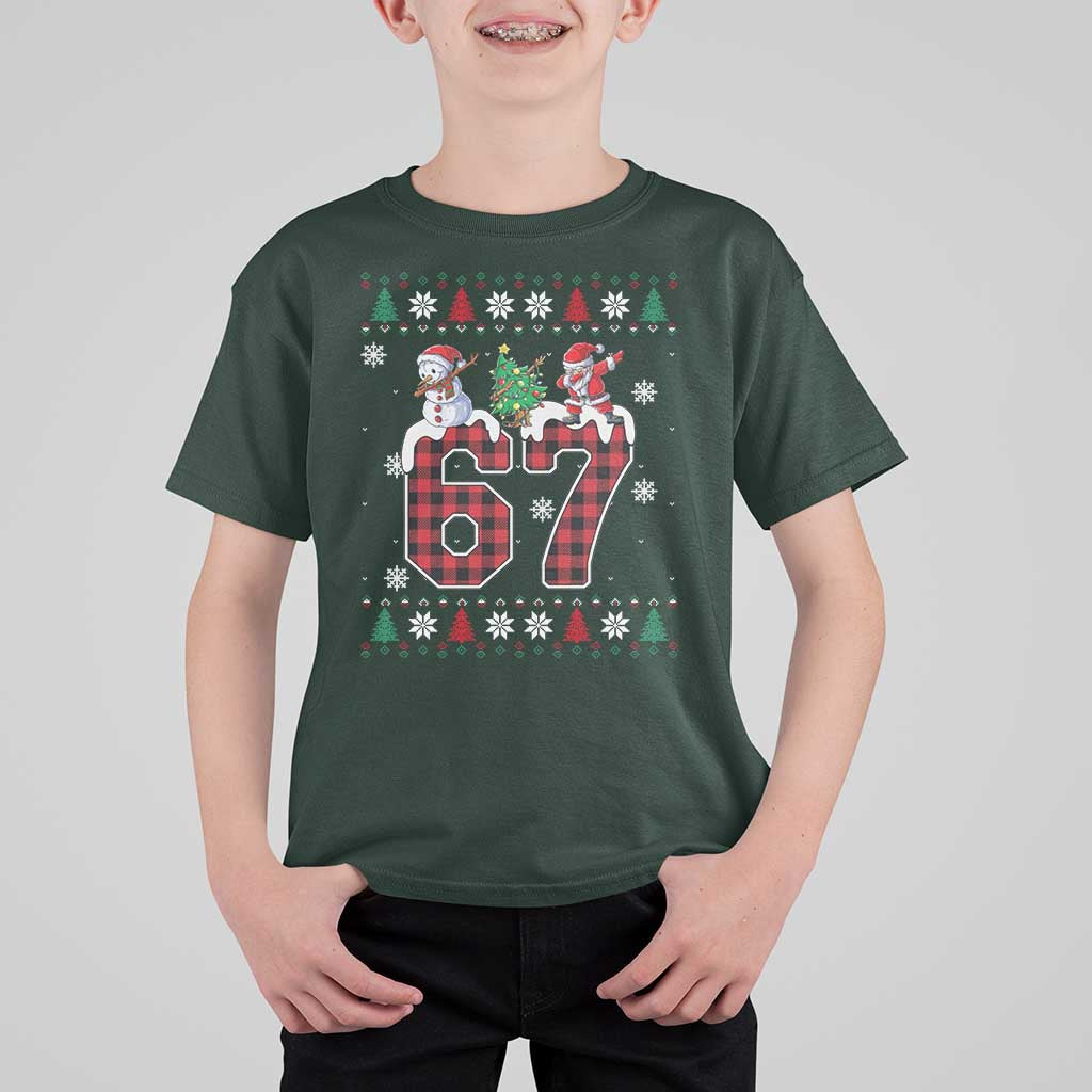 Six Seven Meme Snowman Santa Dab T Shirt For Kid Funny Christmas Ugly Sweater Gift - Wonder Print Shop