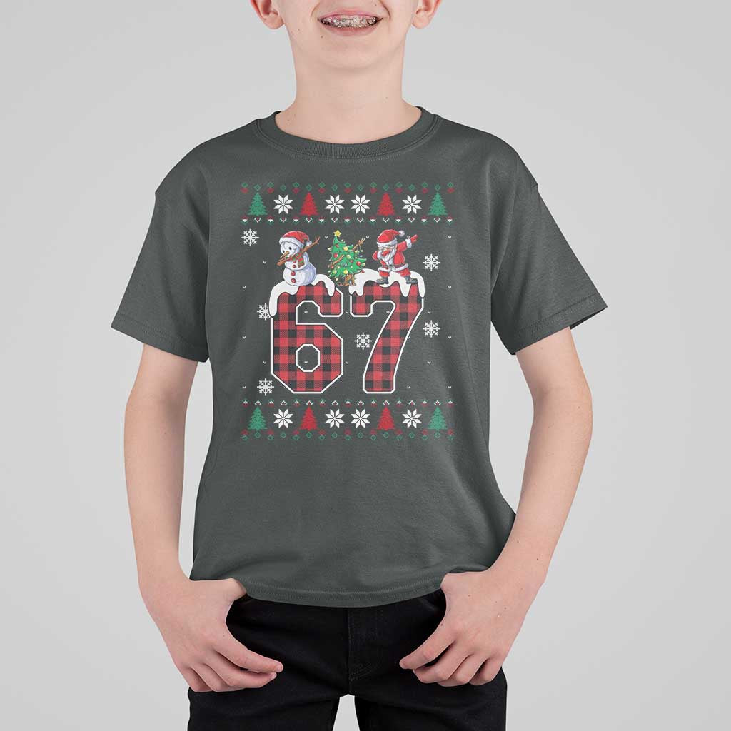 Six Seven Meme Snowman Santa Dab T Shirt For Kid Funny Christmas Ugly Sweater Gift - Wonder Print Shop