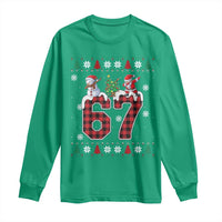 Six Seven Meme Snowman Santa Dab Long Sleeve Shirt Funny Christmas Ugly Sweater Gift - Wonder Print Shop