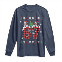 Six Seven Meme Snowman Santa Dab Long Sleeve Shirt Funny Christmas Ugly Sweater Gift - Wonder Print Shop