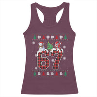 Six Seven Meme Snowman Santa Dab Racerback Tank Top Funny Christmas Ugly Sweater Gift - Wonder Print Shop
