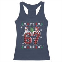 Six Seven Meme Snowman Santa Dab Racerback Tank Top Funny Christmas Ugly Sweater Gift - Wonder Print Shop