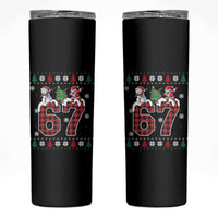 Six Seven Meme Snowman Santa Dab Skinny Tumbler Funny Christmas Ugly Sweater Gift - Wonder Print Shop