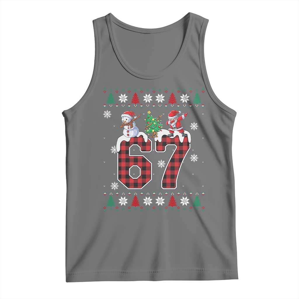 Six Seven Meme Snowman Santa Dab Tank Top Funny Christmas Ugly Sweater Gift - Wonder Print Shop