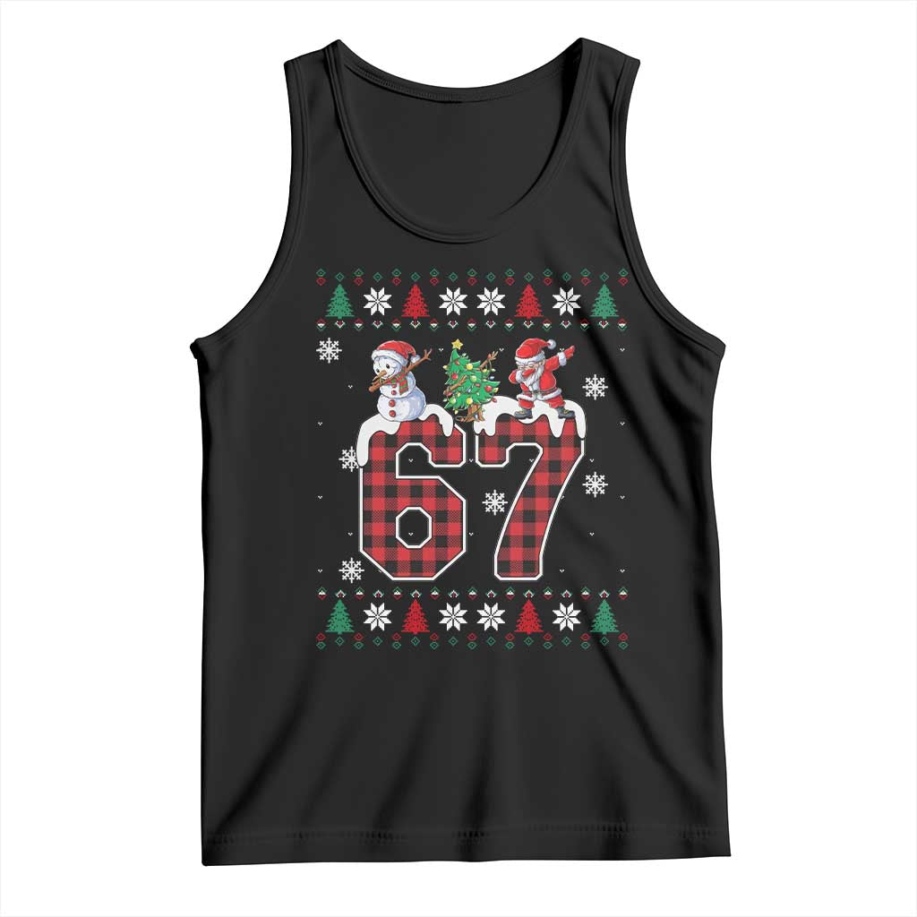 Six Seven Meme Snowman Santa Dab Tank Top Funny Christmas Ugly Sweater Gift - Wonder Print Shop