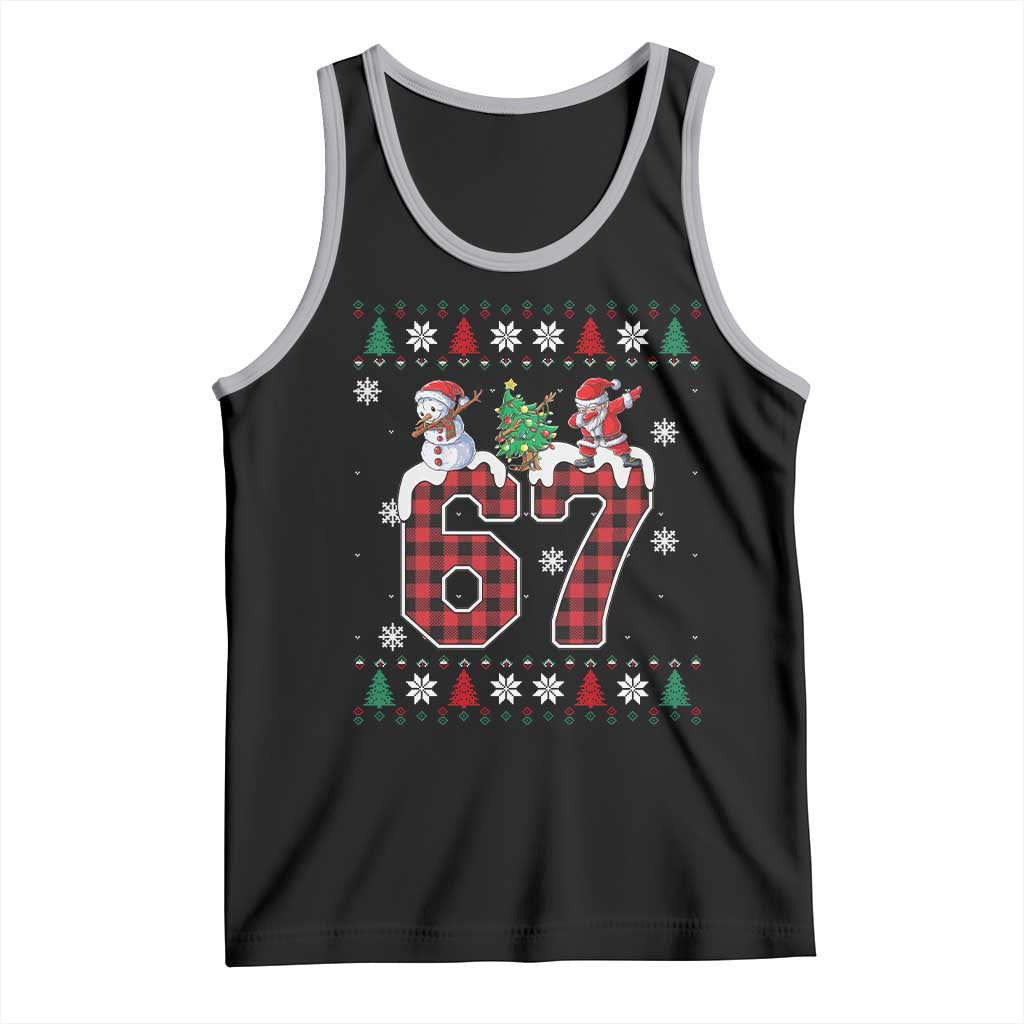 Six Seven Meme Snowman Santa Dab Tank Top Funny Christmas Ugly Sweater Gift - Wonder Print Shop