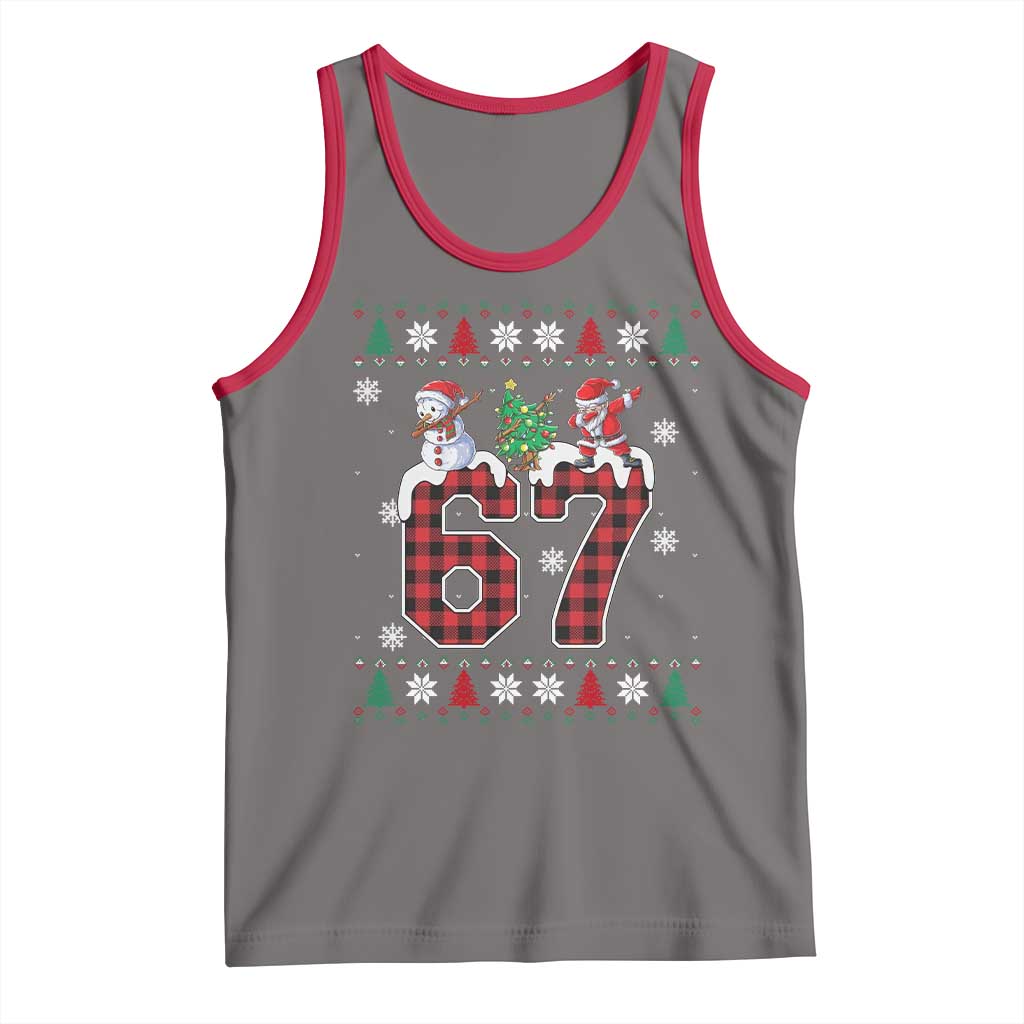 Six Seven Meme Snowman Santa Dab Tank Top Funny Christmas Ugly Sweater Gift - Wonder Print Shop