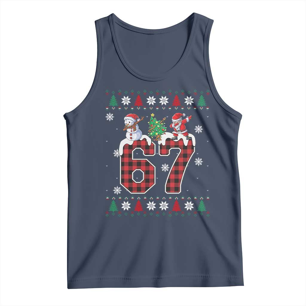 Six Seven Meme Snowman Santa Dab Tank Top Funny Christmas Ugly Sweater Gift - Wonder Print Shop