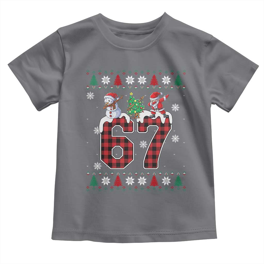 Six Seven Meme Snowman Santa Dab Toddler T Shirt Funny Christmas Ugly Sweater Gift - Wonder Print Shop