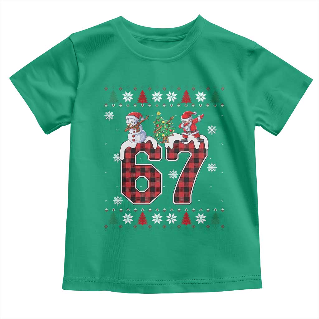 Six Seven Meme Snowman Santa Dab Toddler T Shirt Funny Christmas Ugly Sweater Gift - Wonder Print Shop