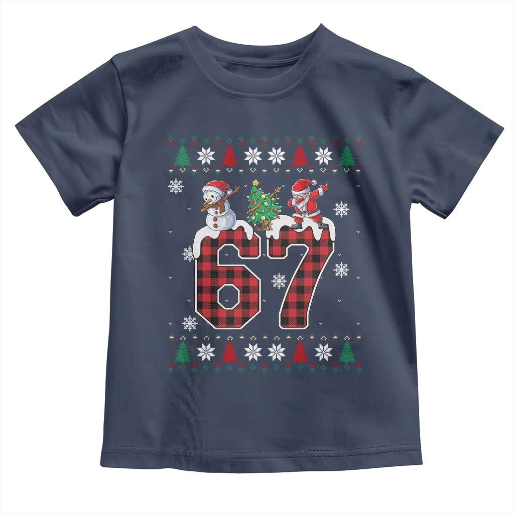 Six Seven Meme Snowman Santa Dab Toddler T Shirt Funny Christmas Ugly Sweater Gift - Wonder Print Shop