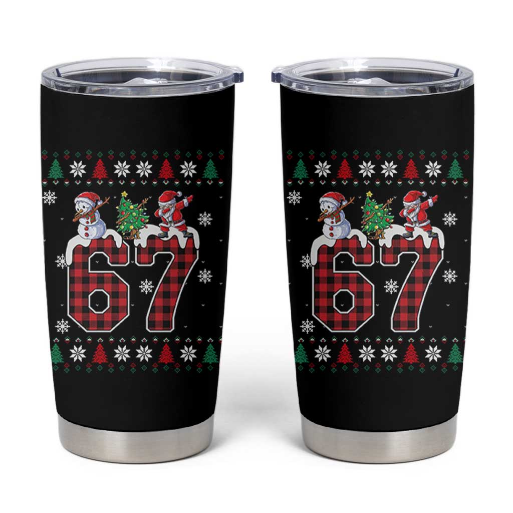 Six Seven Meme Snowman Santa Dab Tumbler Cup Funny Christmas Ugly Sweater Gift - Wonder Print Shop