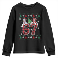Six Seven Meme Snowman Santa Dab Youth Sweatshirt Funny Christmas Ugly Sweater Gift - Wonder Print Shop
