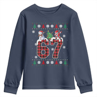 Six Seven Meme Snowman Santa Dab Youth Sweatshirt Funny Christmas Ugly Sweater Gift - Wonder Print Shop
