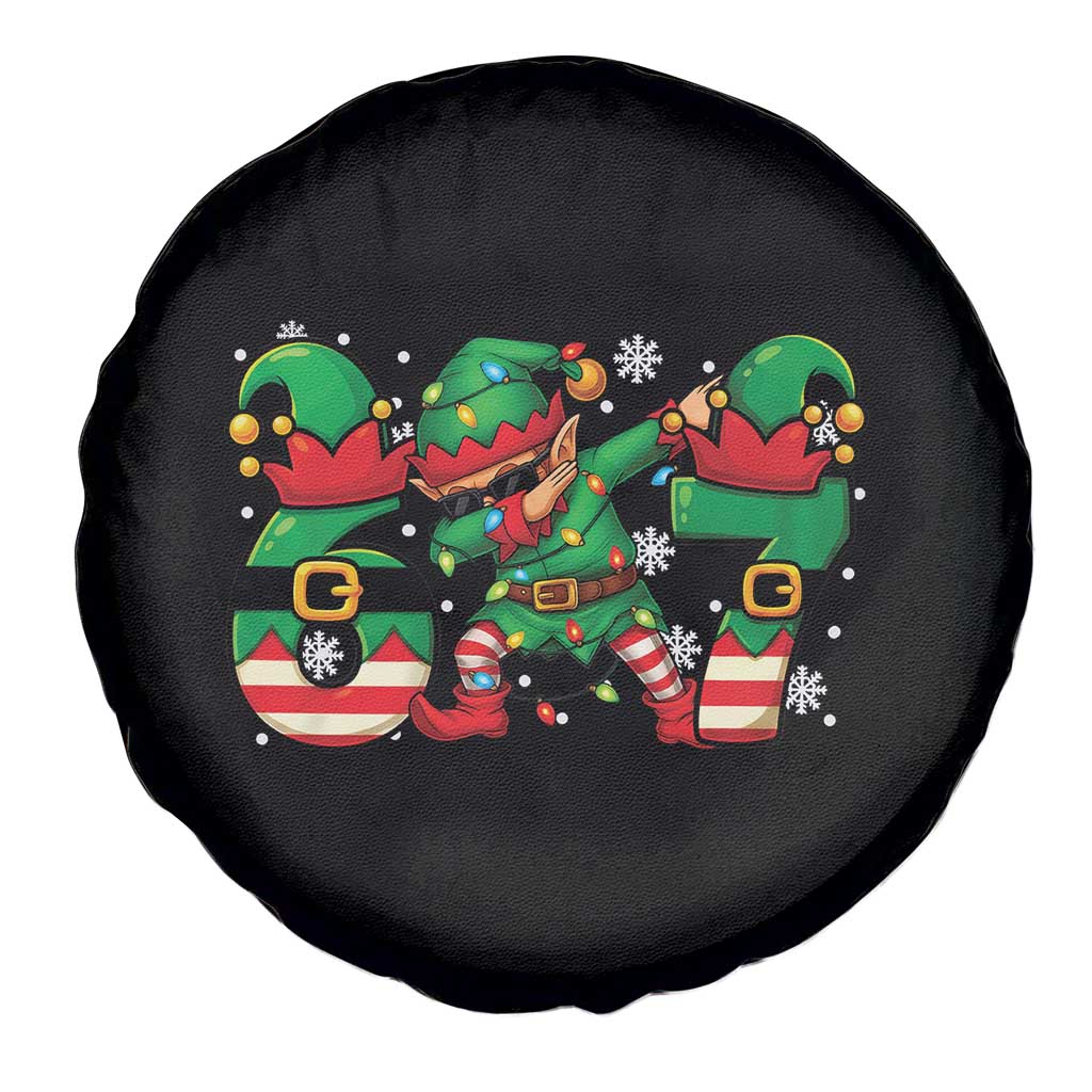 Funny Elf Dab Six Seven Meme Spare Tire Cover Christmas Trending 67 Gift - Wonder Print Shop