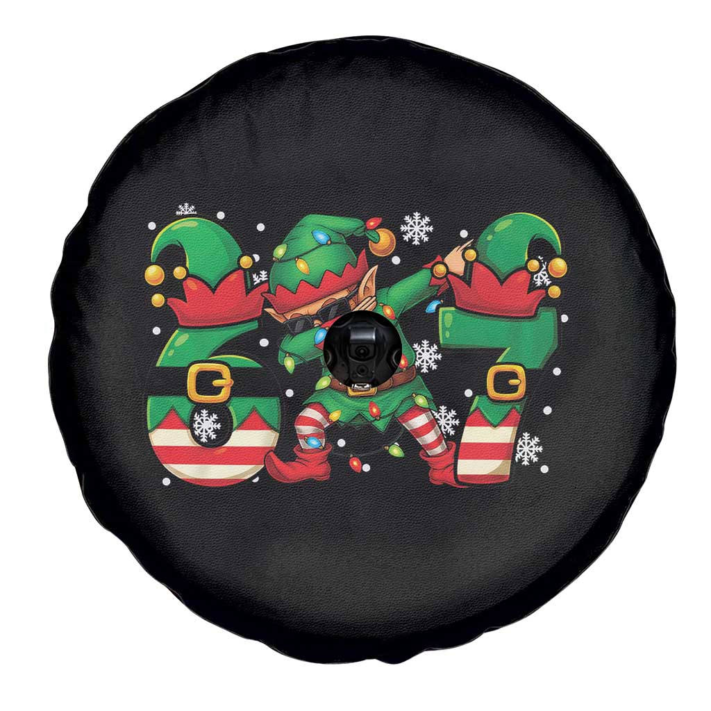Funny Elf Dab Six Seven Meme Spare Tire Cover Christmas Trending 67 Gift - Wonder Print Shop