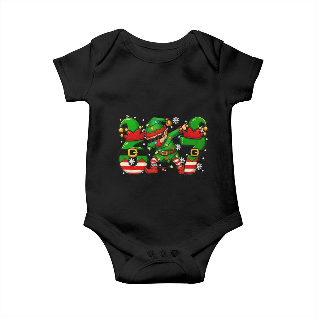 Funny Elf Dab Six Seven Meme Baby Onesie Christmas Trending 67 Gift - Wonder Print Shop