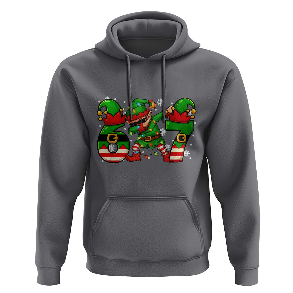 Funny Elf Dab Six Seven Meme Hoodie Christmas Trending 67 Gift - Wonder Print Shop