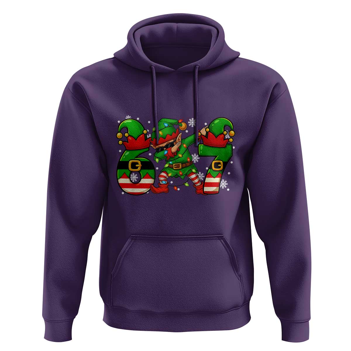 Funny Elf Dab Six Seven Meme Hoodie Christmas Trending 67 Gift - Wonder Print Shop