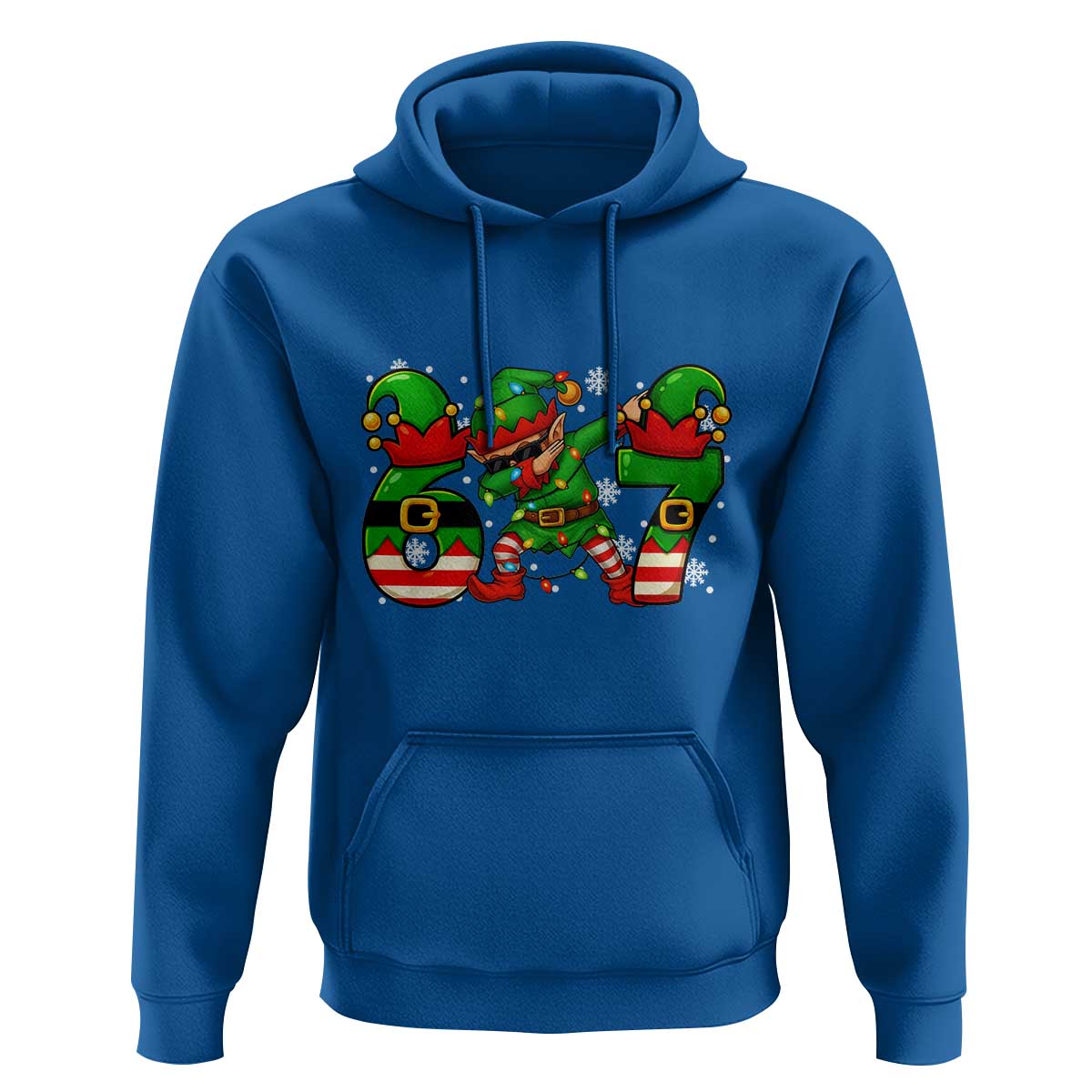 Funny Elf Dab Six Seven Meme Hoodie Christmas Trending 67 Gift - Wonder Print Shop