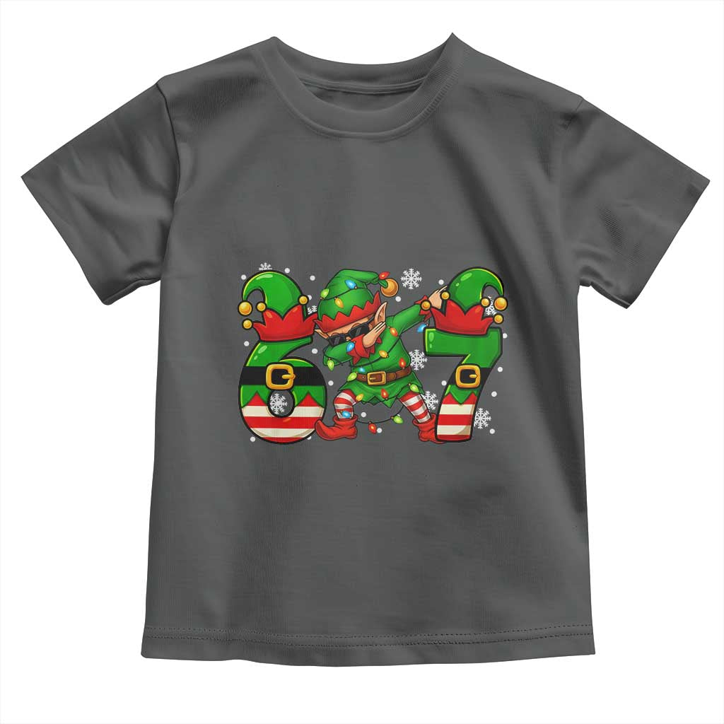Funny Elf Dab Six Seven Meme Toddler T Shirt Christmas Trending 67 Gift - Wonder Print Shop
