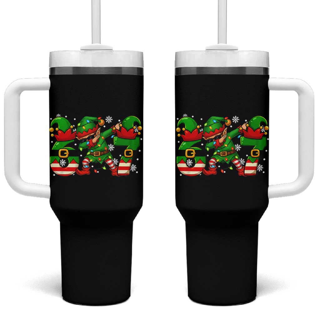 Funny Elf Dab Six Seven Meme Tumbler With Handle Christmas Trending 67 Gift - Wonder Print Shop