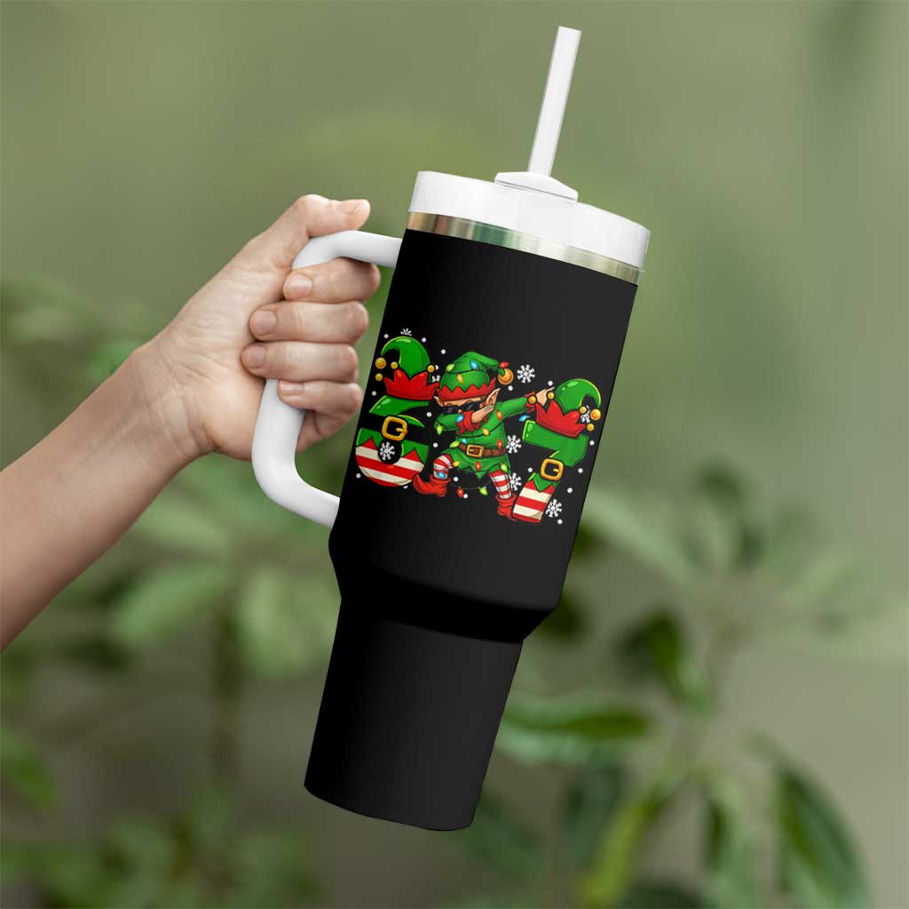 Funny Elf Dab Six Seven Meme Tumbler With Handle Christmas Trending 67 Gift - Wonder Print Shop