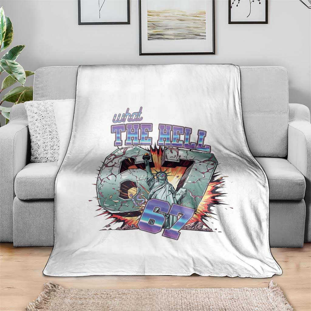 Funny Statue Of Liberty Six Seven Meme Throw Blanket What The Hell Is 67 Gift - Wonder Print Shop
