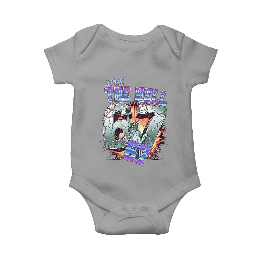 Funny Statue Of Liberty Six Seven Meme Baby Onesie What The Hell Is 67 Gift - Wonder Print Shop