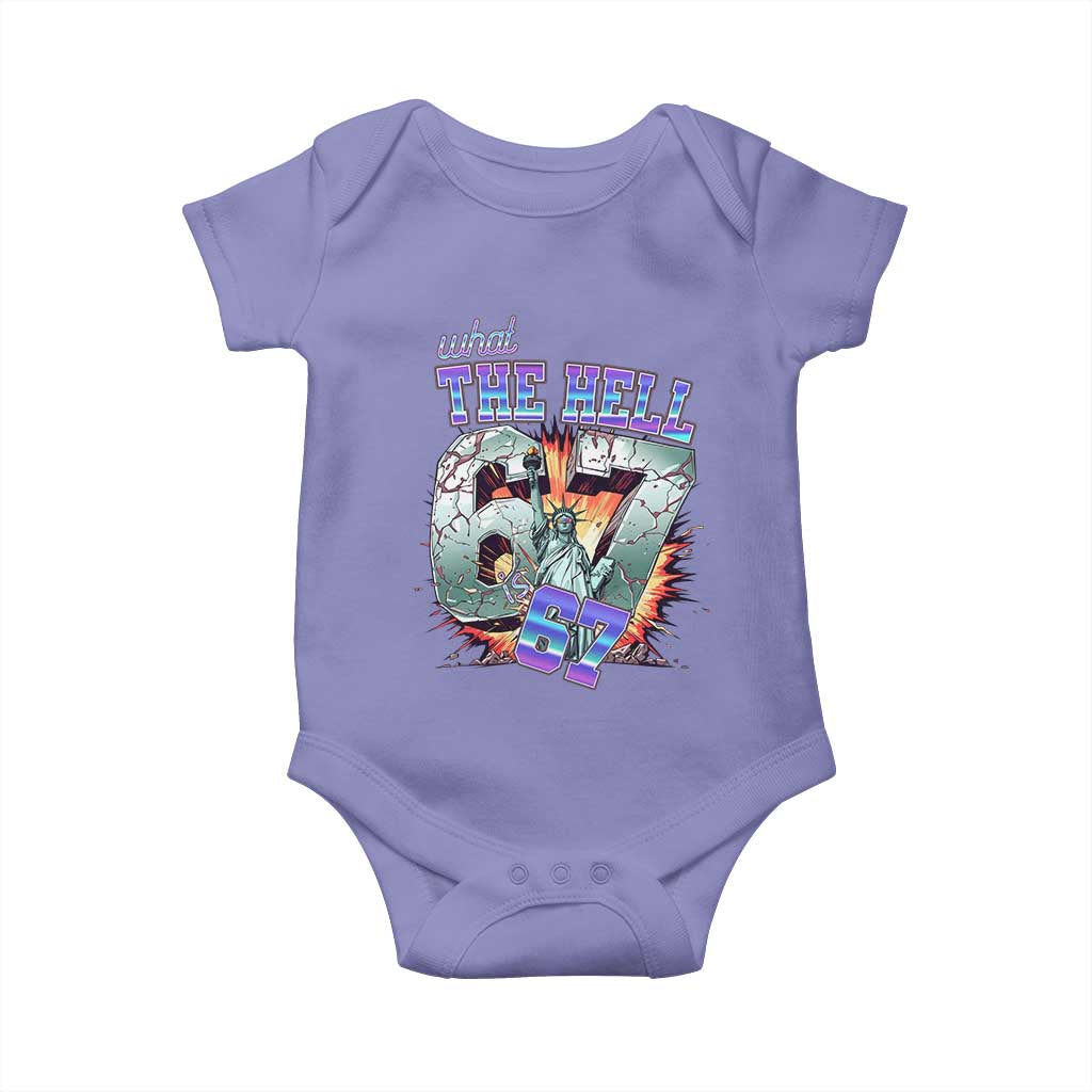 Funny Statue Of Liberty Six Seven Meme Baby Onesie What The Hell Is 67 Gift - Wonder Print Shop